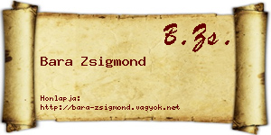 Bara Zsigmond névjegykártya